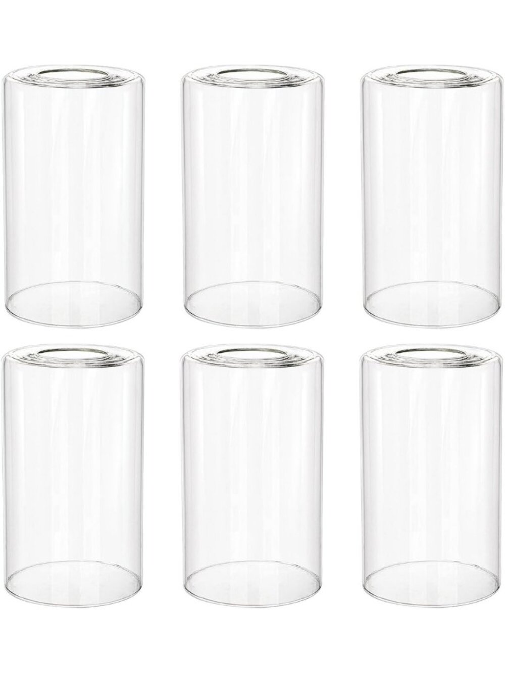 6-Pack Clear Glass Lamp Shades - 5.7" Tall, 3.5" Wide, Perfect for Sconces